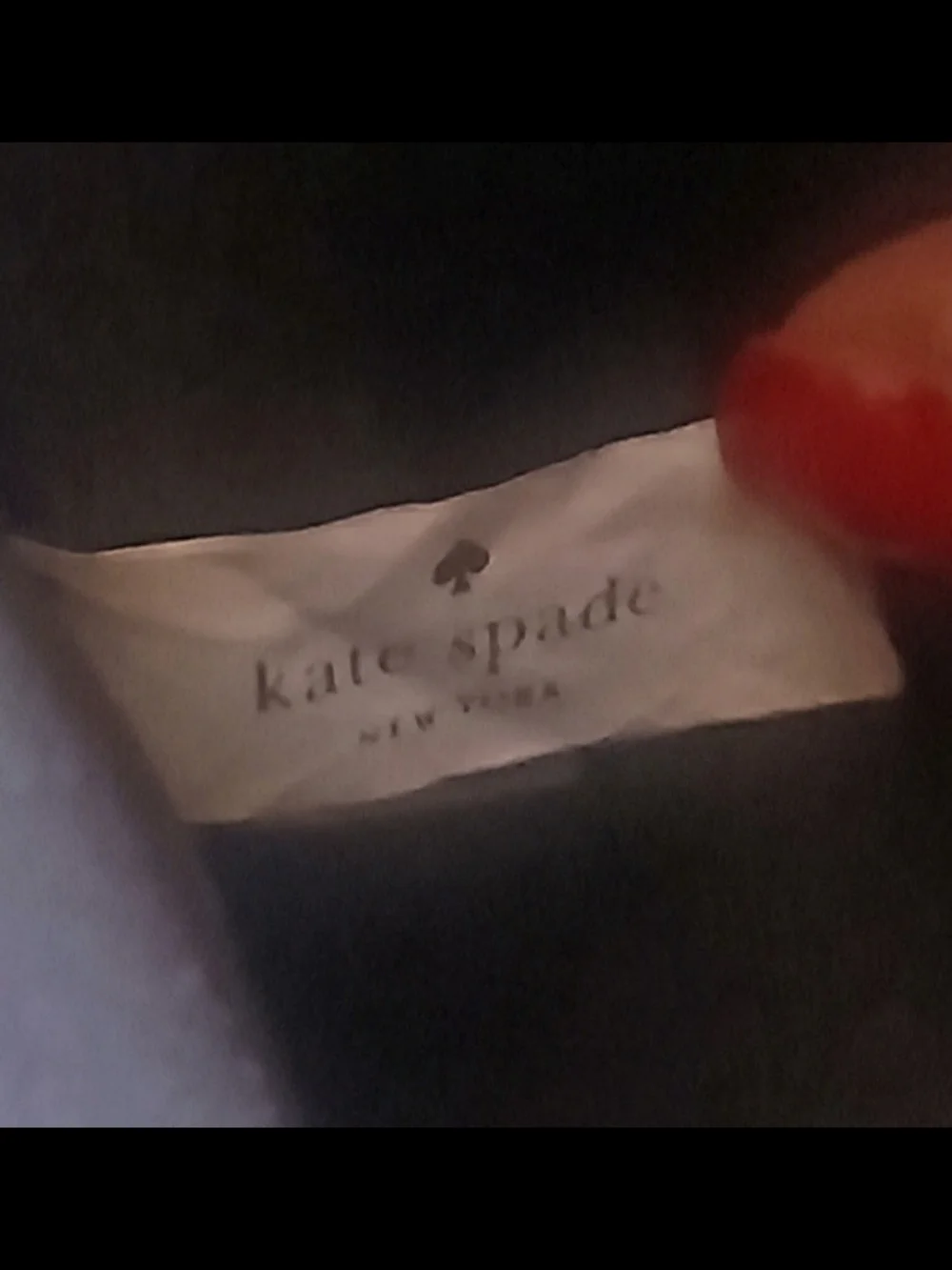 kate spade black and white fabric label detail 12x9